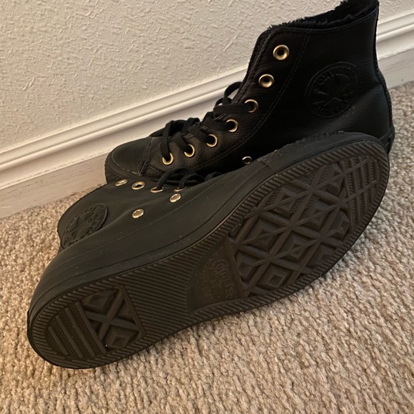 Black Leather Converse - Picture 4 of 5